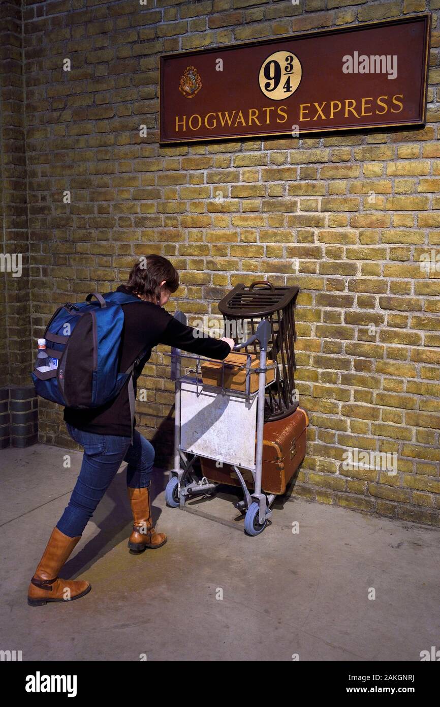 Royaume-uni, Hertfordshire, Leavesden studios de Leavesden, film, Harry Potter Studio Tour London, la scène des huit films de Harry Potter' making of, 9&# xbe ; plate-forme Banque D'Images