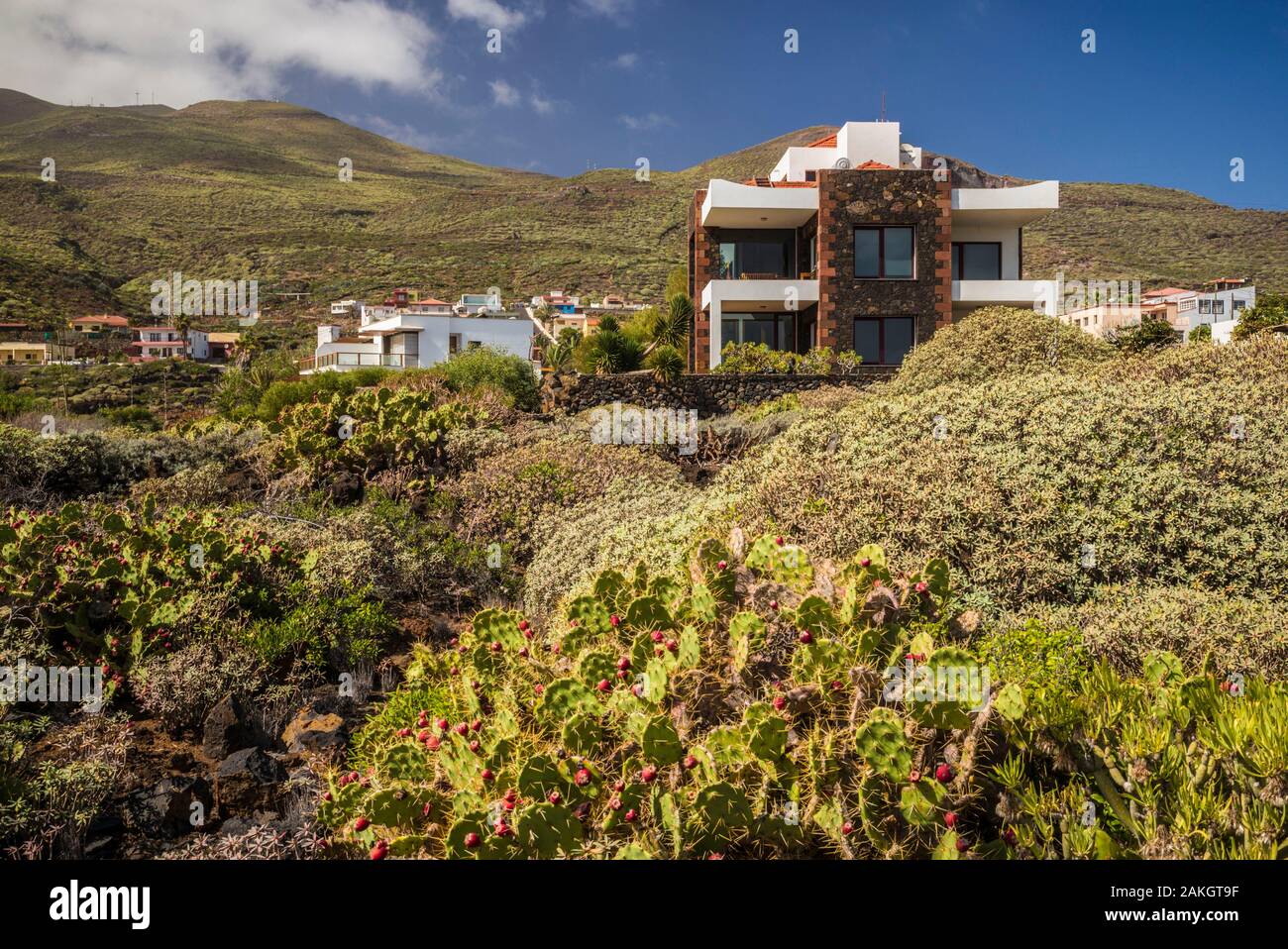 Espagne, Canaries, El Hierro Island, la côte est, le Caleta, Resort chambre Banque D'Images