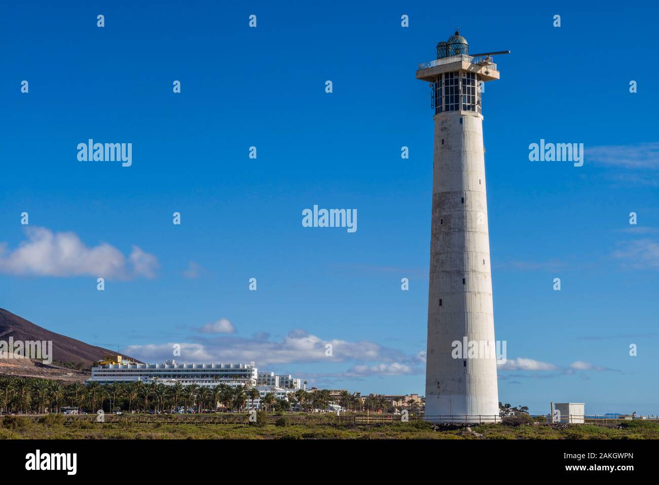 Espagne, Canaries, Fuerteventura, l'île de Morro Jable, Faro de phare de Jandia Banque D'Images
