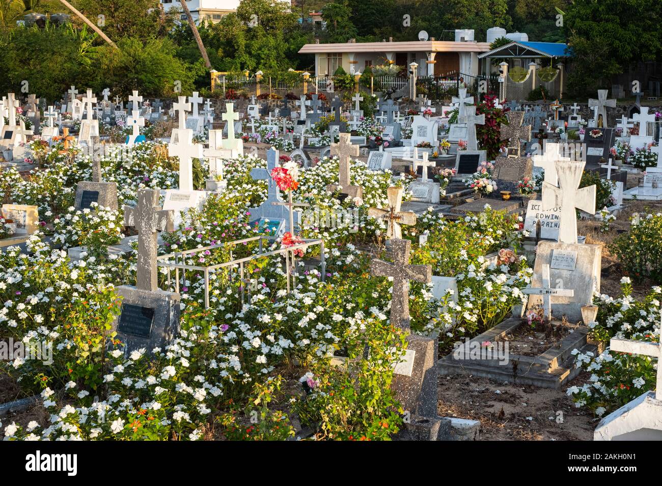 L'Ile Maurice, l'île Rodrigues, Anse aux Anglais, le cimetière Banque D'Images