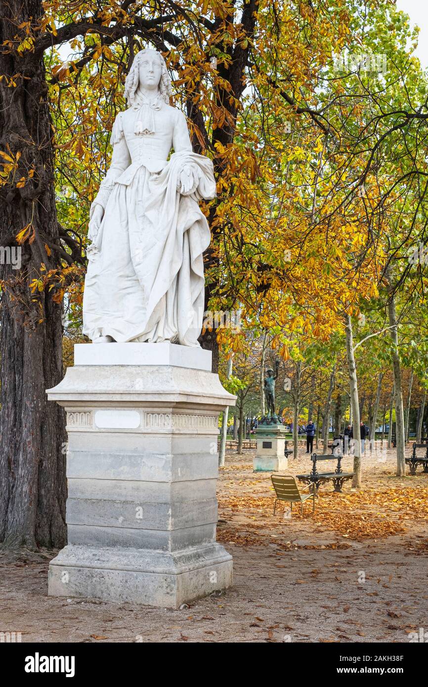 France, Paris, Montparnasse, du jardin du Luxembourg, de la statue de Anne-Marie-Louise d'Orléans Banque D'Images