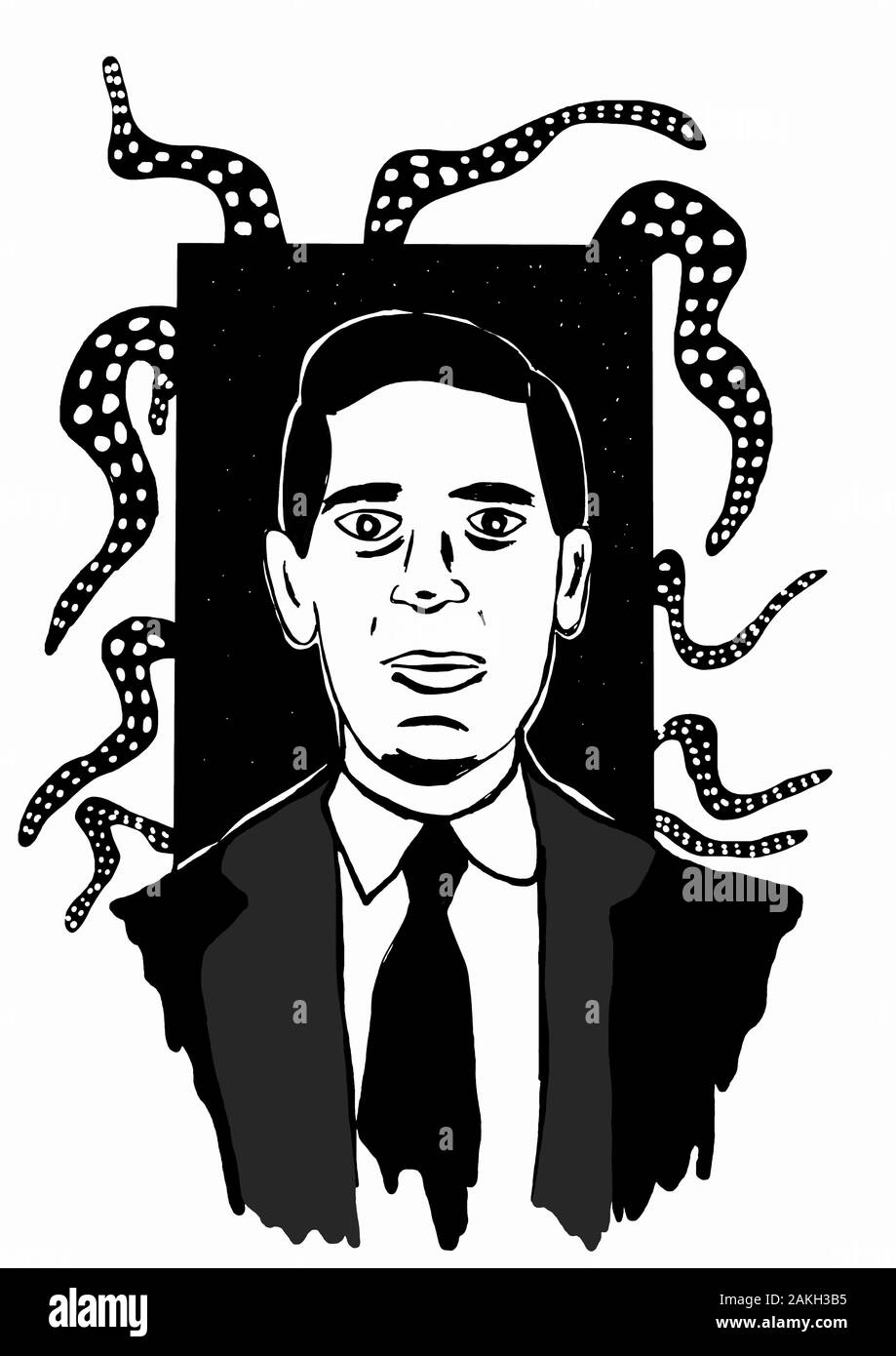 Lovecraft tentacules avec monster portrait Banque D'Images