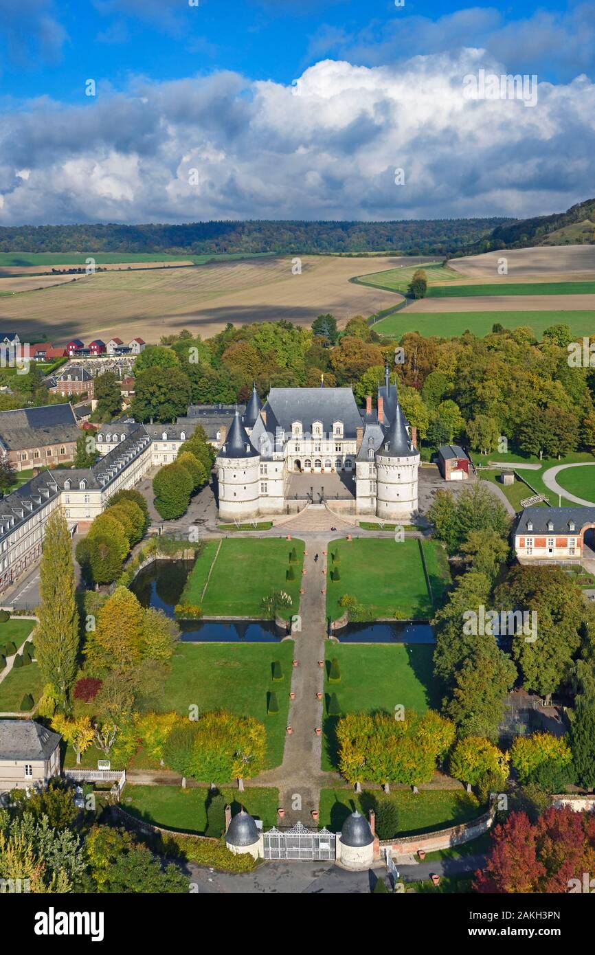 En France, en Seine-Martime, Mesnières-en-Bray, le Château (vue aérienne) Banque D'Images