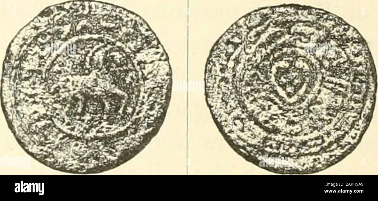 Catalogue des pièces de monnaie chinoise à partir de la viie. centBC, à AD621y compris la série dans le Musée Britis . rof. Percy Gardner, in litt. D., pp. 120 121, plaque et xxv, 1 et 2. Ces pièces sont bilingues, Avritten inGreek sur un côté, et dans le North-Tudian Aryan-Pal alphabet, appelé le^ j, sur otlier. Deux spécimens de leur cuivre (pas de fer), des pièces de différents types, ont été achetés par Sir Porsyth Kliotan à Douglas T., dans ChineseTurkistan Boijal {Société Géographique de thx, tome xlvii. p. 12), et publié par M. Percy Gardner (dans le Numismatic Chronicle^1871), N. S., tome xix, p. 2 Banque D'Images