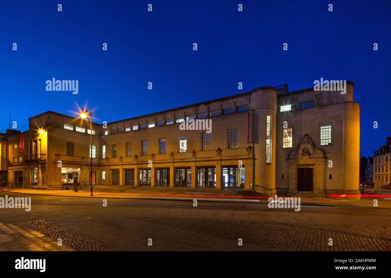 Bibliothèque occidentale la nuit, Oxford, Angleterre Banque D'Images