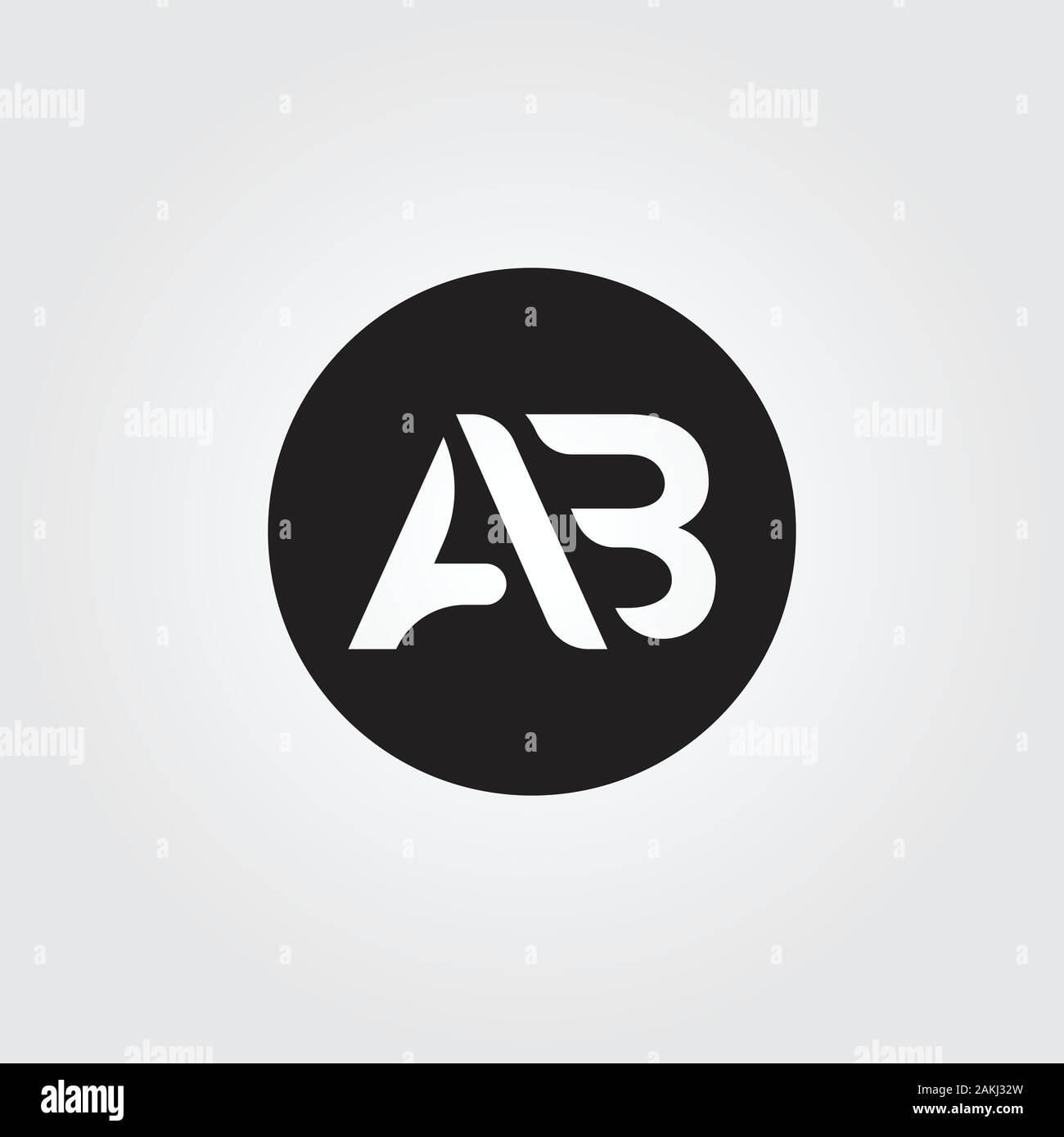 Lettre avec logo AB initial d'affaires moderne créative Typographie Vector Modèle. Creative Résumé Lettre Logo AB vecteur. Illustration de Vecteur