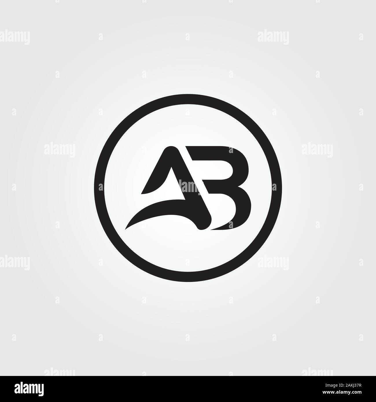 Lettre avec logo AB initial d'affaires moderne créative Typographie Vector Modèle. Creative Résumé Lettre Logo AB vecteur. Illustration de Vecteur