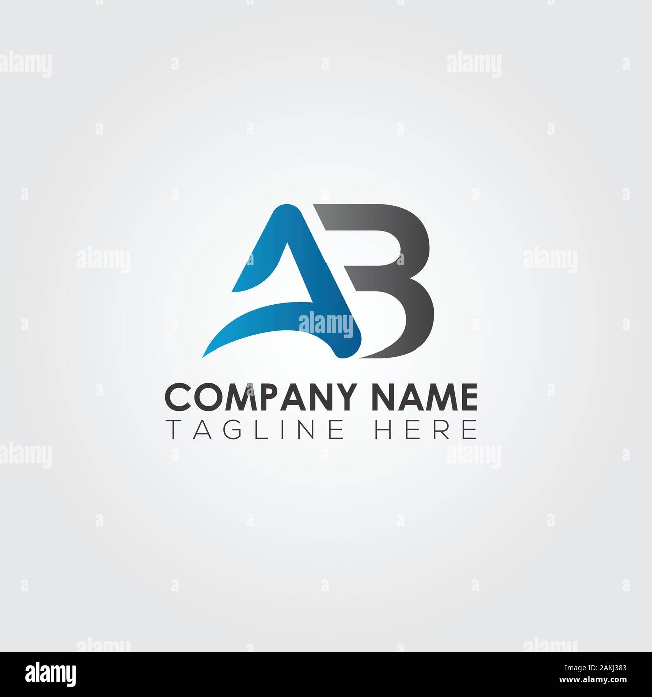 Lettre avec logo AB initial d'affaires moderne créative Typographie Vector Modèle. Creative Résumé Lettre Logo AB vecteur. Illustration de Vecteur