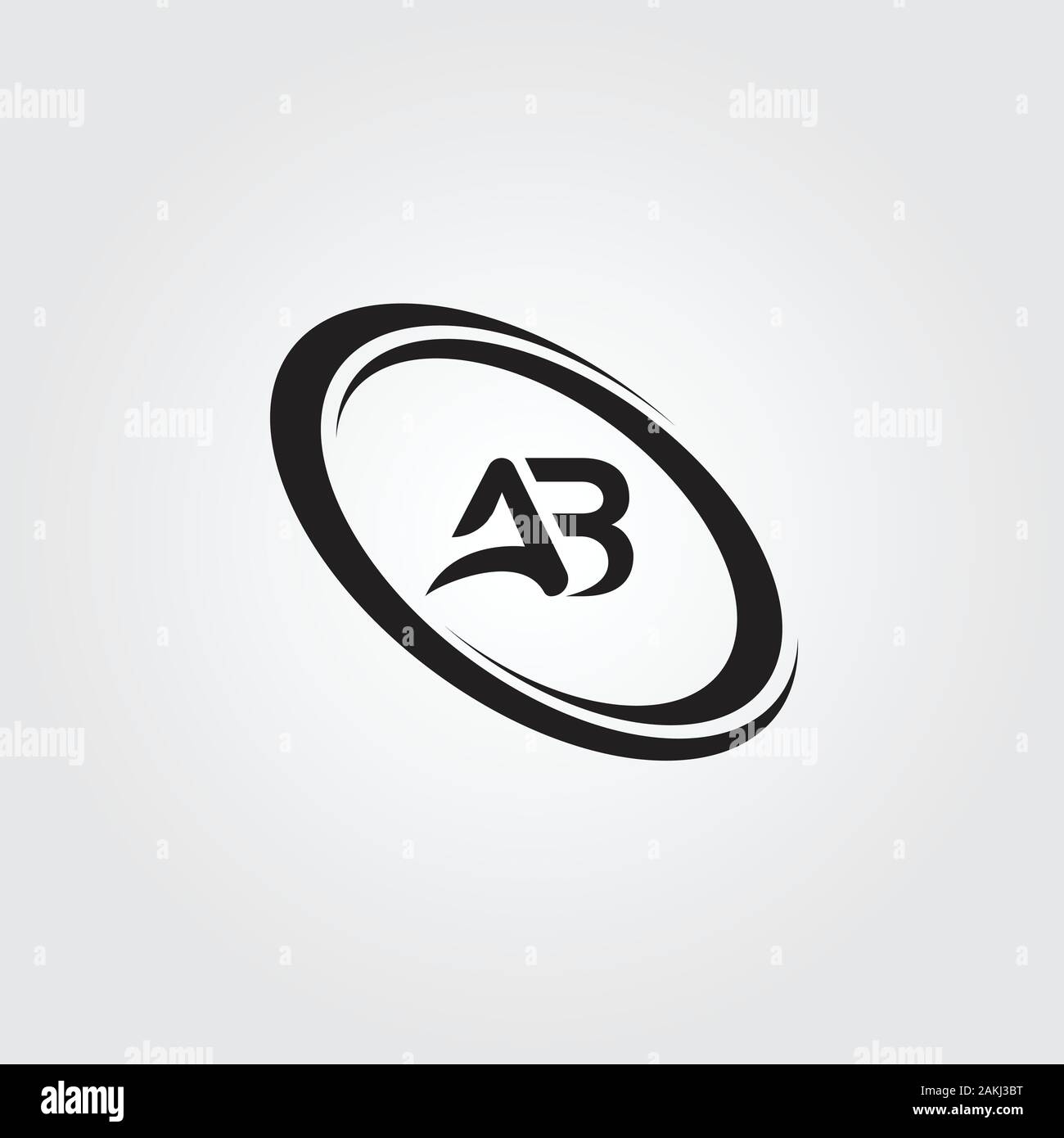 Lettre avec logo AB initial d'affaires moderne créative Typographie Vector Modèle. Creative Résumé Lettre Logo AB vecteur. Illustration de Vecteur