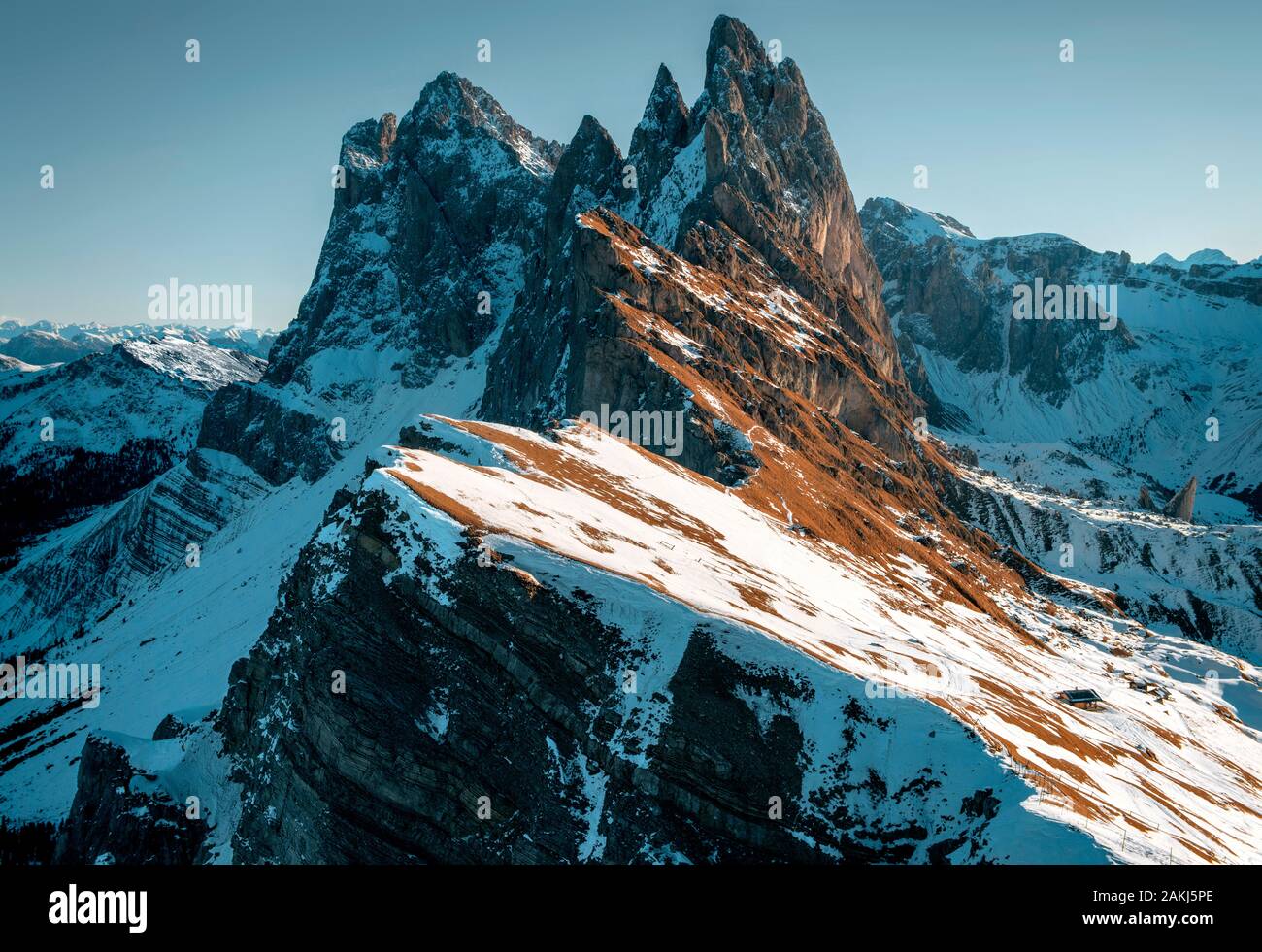 Belle dolomites en wintersnow frais Banque D'Images