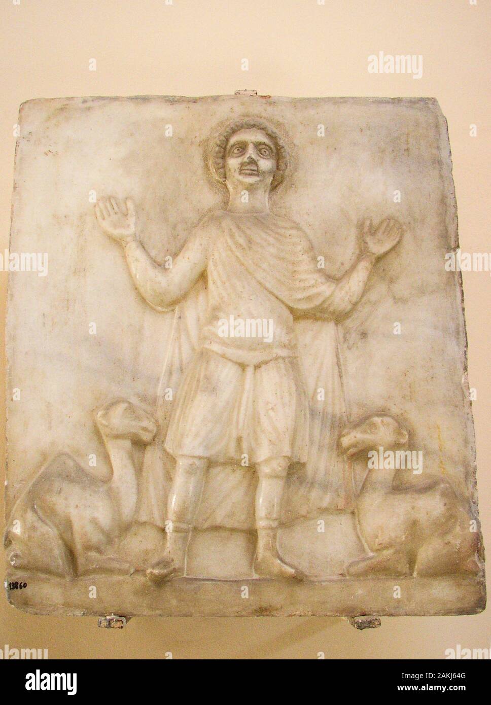 Egypte, Alexandrie, le musée gréco-romaine, copte, période de décharge avec Saint Menas et chameaux (dromadaires en fait). Banque D'Images