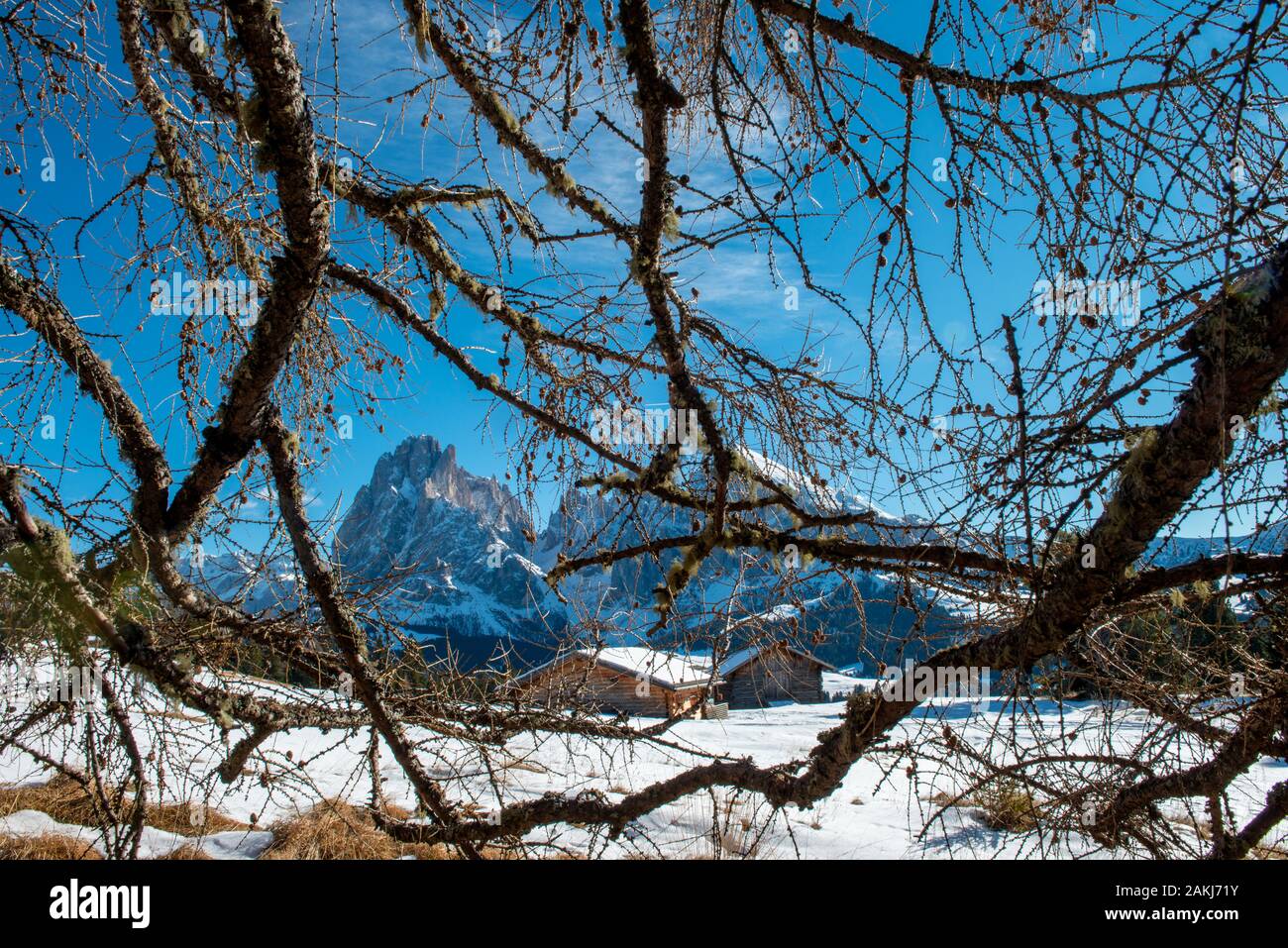 Belle dolomites en wintersnow frais Banque D'Images