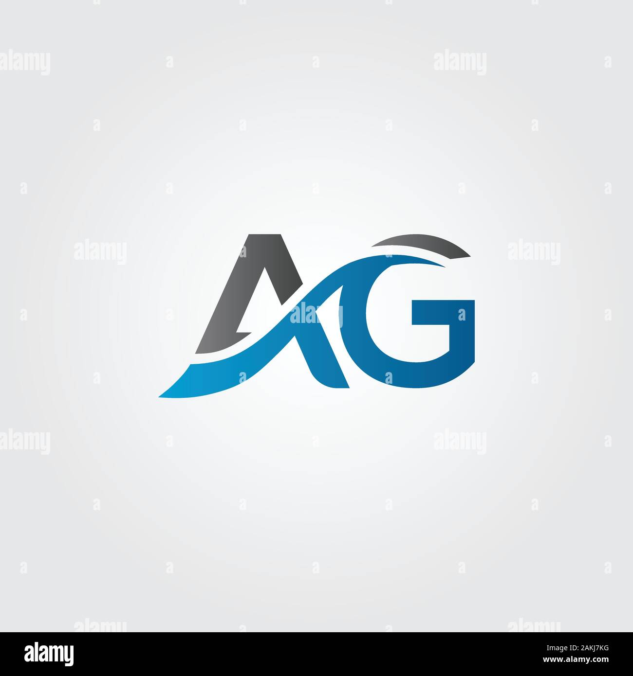 Lettre initiale AG avec logo Entreprise moderne créative Typographie Vector Modèle. Résumé de création logo Lettre AG vecteur. Illustration de Vecteur