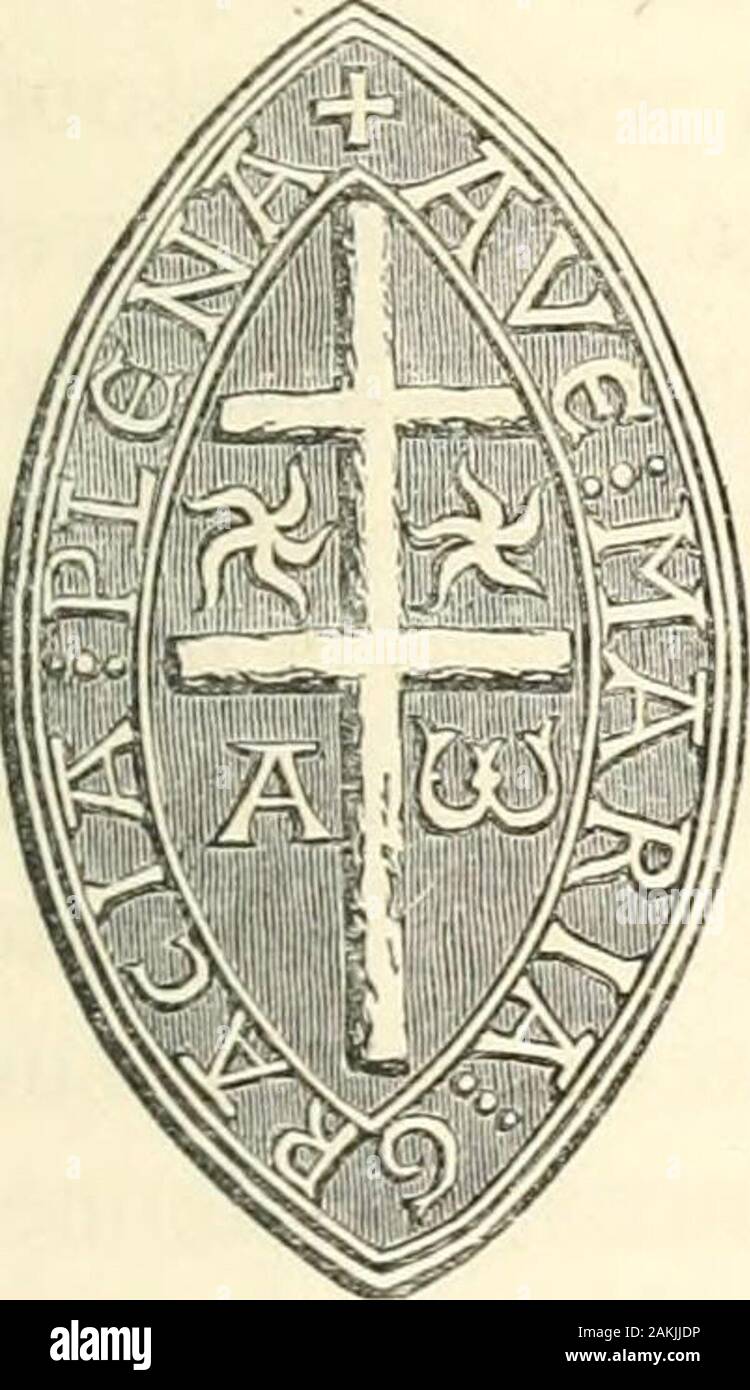 Chronique de l'ecclésiastique de l'Ecosse . ° x visé par les lois de la marche. Un fewyears après, l'église de Glasgow, probablement par theintercession de Malvoisine, qui était alors à Rome, obtaineda de Bull le Pape Innocent III, qui interdit la pratique, underpain d'excommunication. Les Papes interdiction était en 1216  ; pourtant, 30 ans après, les lois des Marches déclarer que, sauf le roi d'Angleterre, le roi d'Ecosse, l'Évêque ofSt. Andrews, et l'évêque de Durham, en Angleterre, tous les hommes. Le CotuiterliSeal 152 ÉVÊQUES DE L'VOIR DE ST. ANDREWS. De Totness vers le nord, Eve Banque D'Images