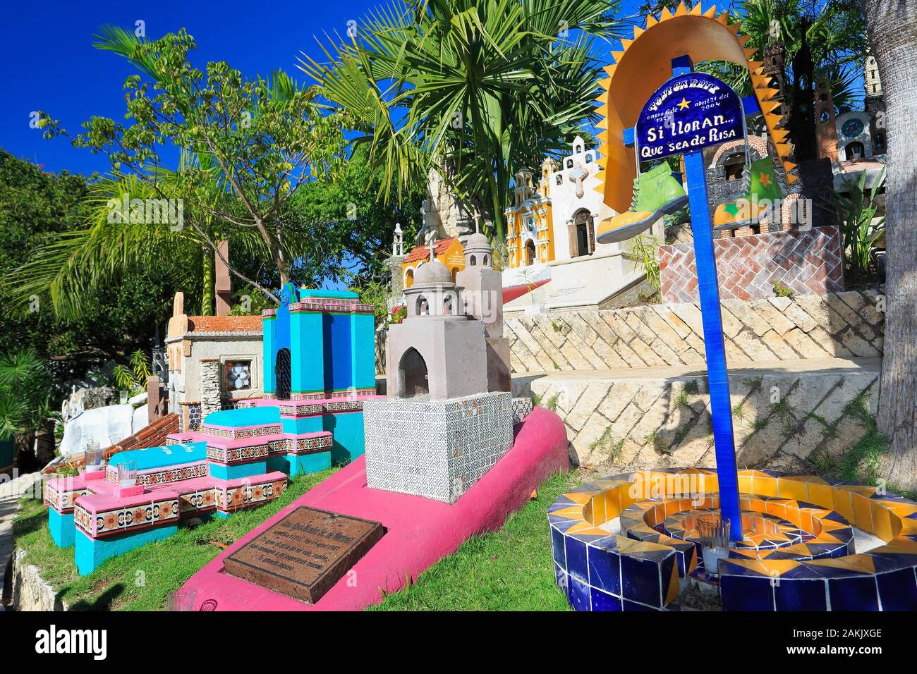 Cimetière traditionnel mexicain, Riviera Maya, Mexique Banque D'Images