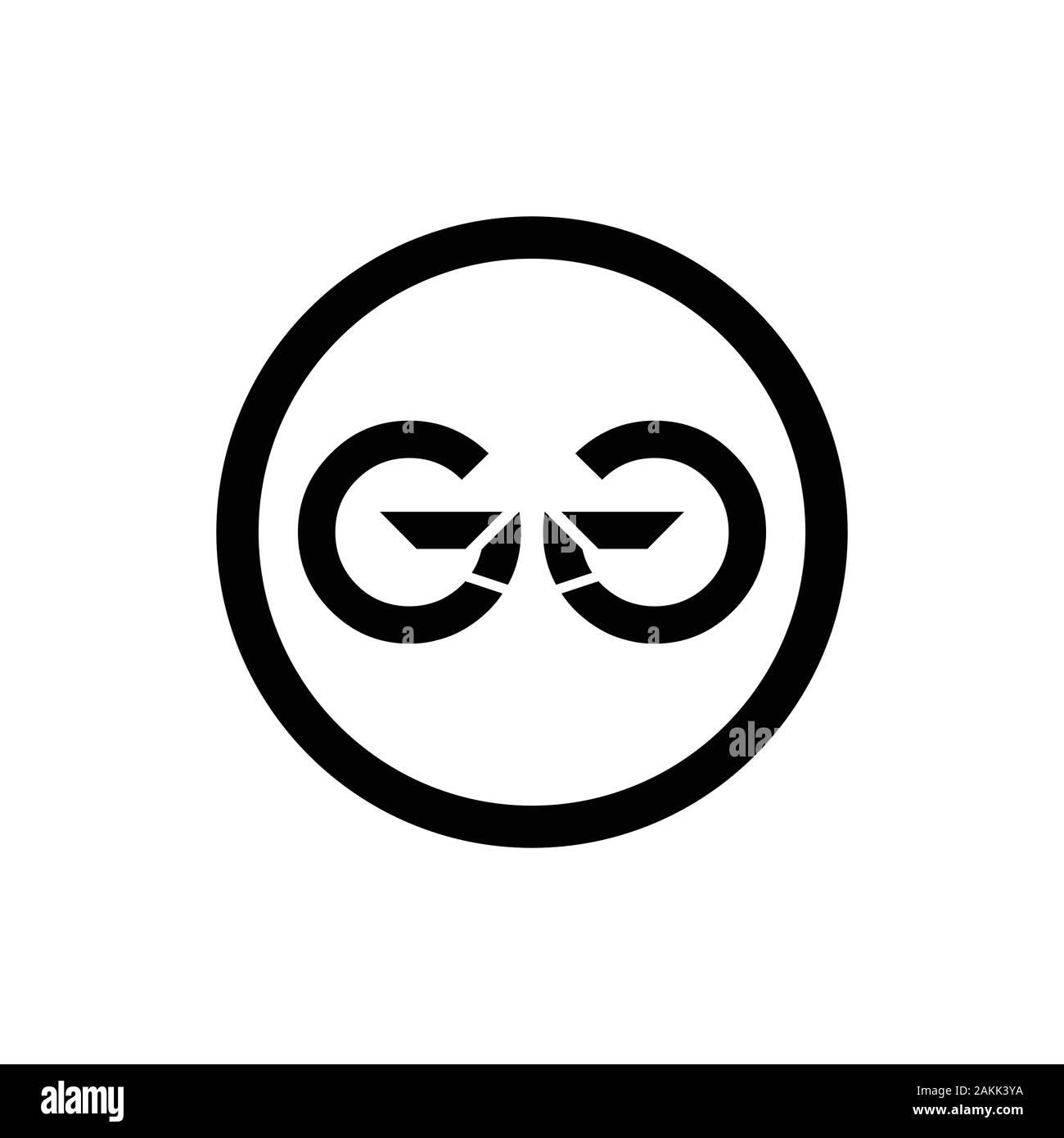 Lettre initiale GG Logo mixte. GG lettre Type Modèle de vecteur de conception de logo. Résumé Lettre GG Logo Design Illustration de Vecteur