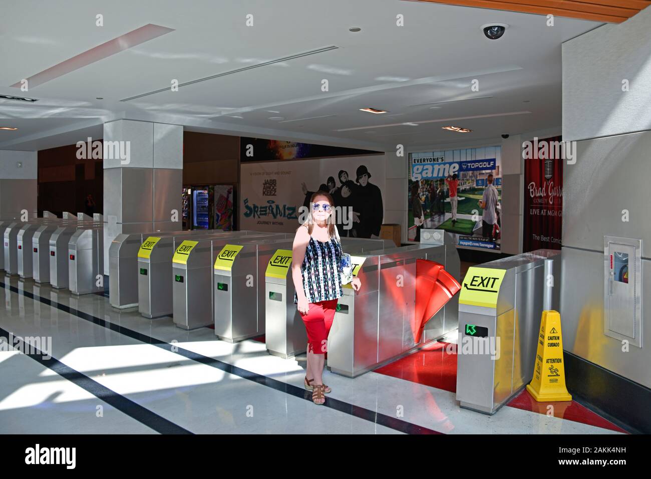 La station de monorail MGM Grand Las Vegas, NV, USA, 10-01-18 Le monorail de Las Vegas s'étend du MGM Grand à Las Vegas. La route a sept stations. Banque D'Images