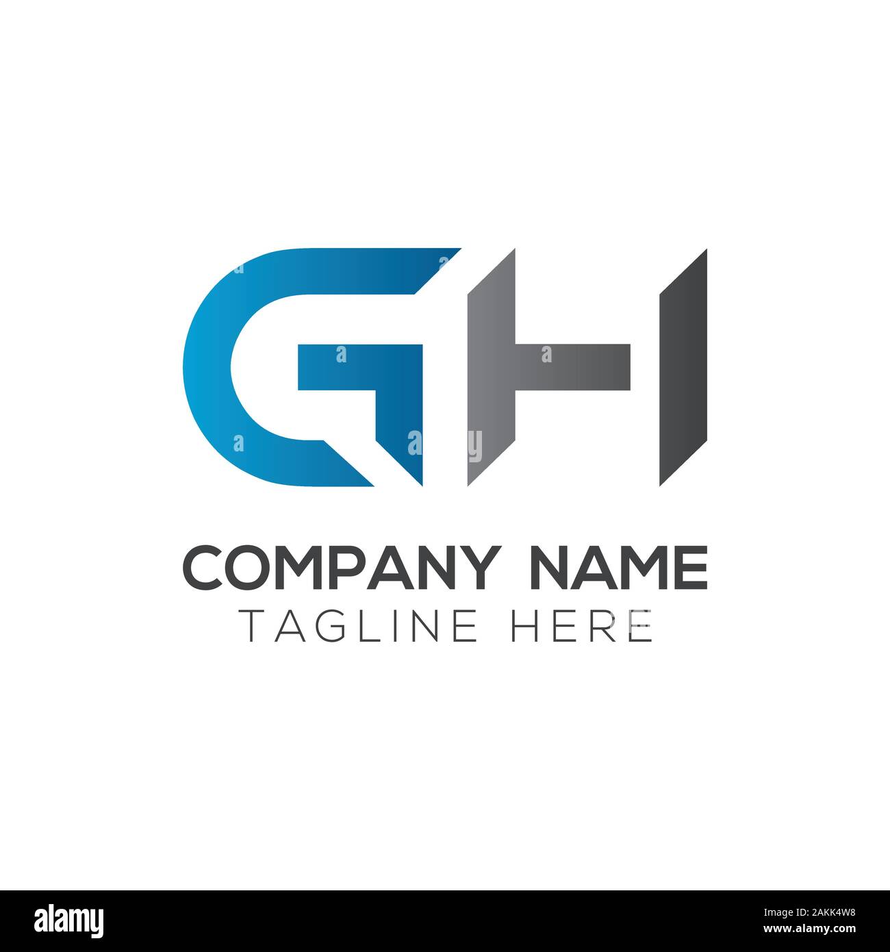 Lettre GH Initial Logo mixte. Conception de Logo Type GH Lettre modèle de scénario. Résumé Lettre GH Logo Design Illustration de Vecteur