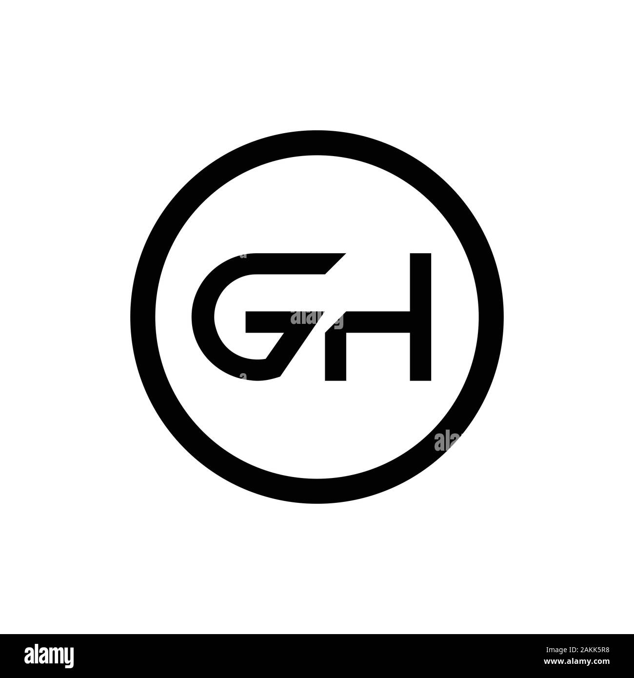 Lettre GH Initial Logo mixte. Conception de Logo Type GH Lettre modèle de scénario. Résumé Lettre GH Logo Design Illustration de Vecteur