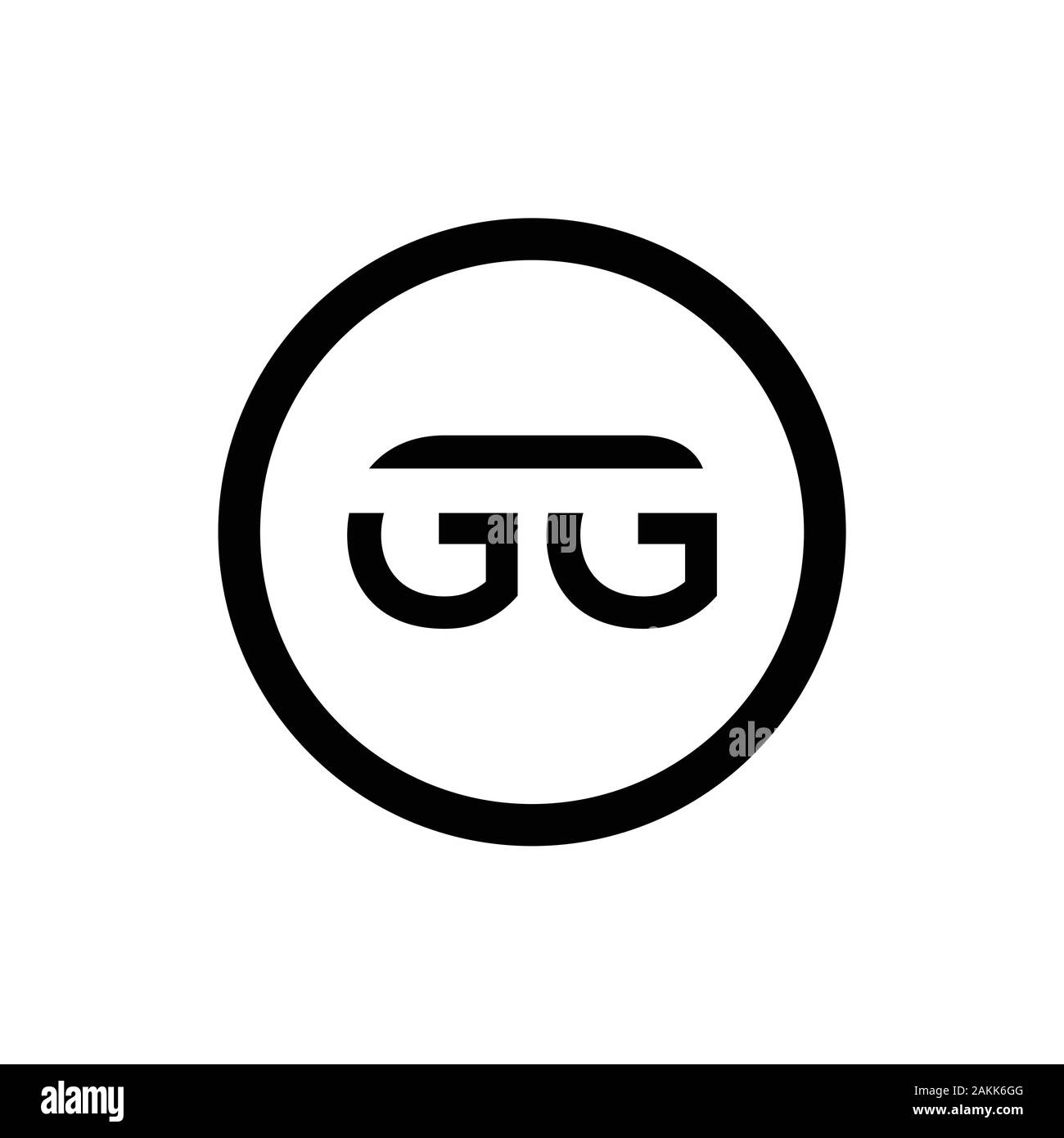 Lettre initiale GG Logo mixte. GG lettre Type Modèle de vecteur de conception de logo. Résumé Lettre GG Logo Design Illustration de Vecteur