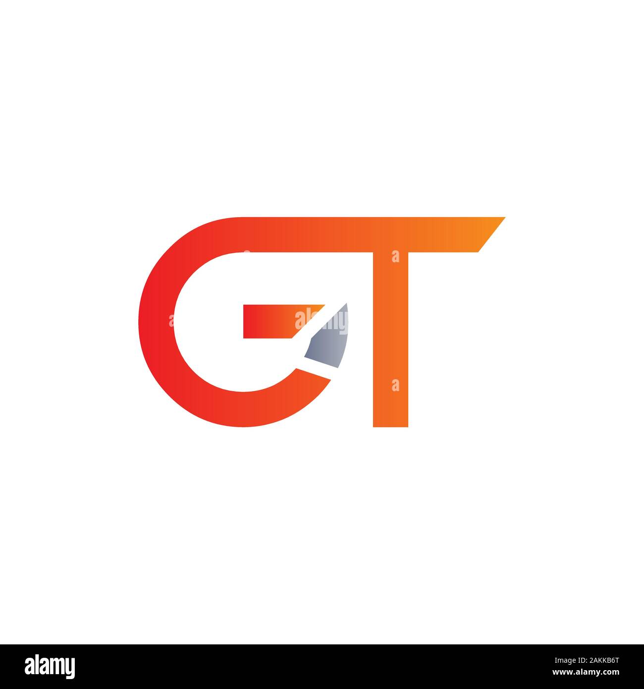 GT initiale Lettre Logo mixte. Conception de Logo Type GT Lettre modèle de scénario. Résumé Lettre GT Logo Design Illustration de Vecteur