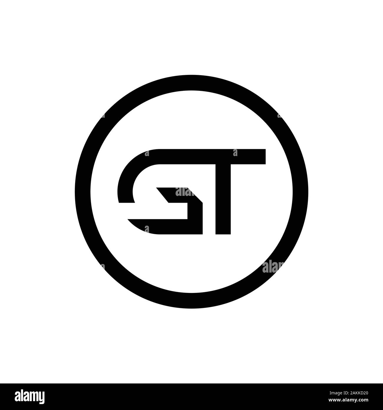 GT initiale Lettre Logo mixte. Conception de Logo Type GT Lettre modèle de scénario. Résumé Lettre GT Logo Design Illustration de Vecteur