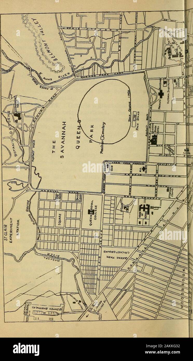 Le guide de poche pour les Antilles, la Guyane, le Honduras britannique, les Bermudes, l'espagnol, principale et le canal de Panama . moindre pour autant que les visiteurs sont intéressés-St.Vincent, Abercromby et rue Chacon, et Broadway,qui tous parallèles à l'autre, conduire à MarineSquare, vraiment plus d'un grand boulevard d'un carré dans le sens propre du terme. Il a été créé par SirRalph Woodford sur des terres gagnées sur le Golfe, et ex-tend de St Vincent quai à l'ouest de la cathédrale RomanCatholic à l'Est. L'Église Catholique Romaine Cathe-projet (l'église de l'Immaculée Conception) Banque D'Images