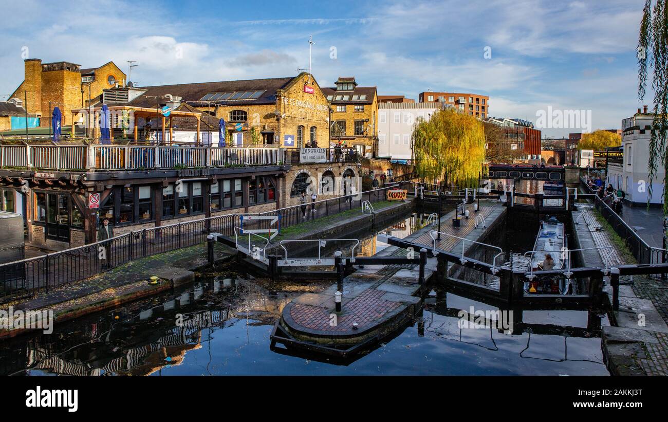 2019-12 Londres Camden et West End lumières à Noël Banque D'Images
