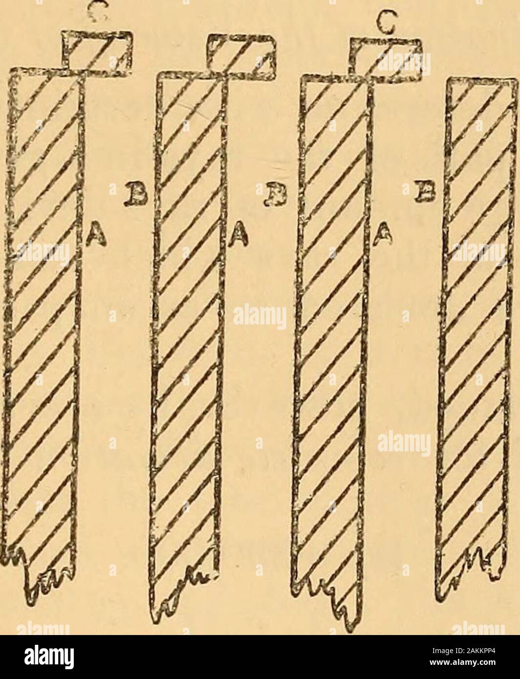 La Londres, Édimbourg et Dublin philosophical magazine et journal of science . résultats sont présentés graphiquement dans tig. 3. Champ magnétique de tween décharge Kate- pôle pièces. En raison d'un soleil. 0 100 3720 unités C.G.S. 664810506500 j&gt ; 5J 33 7360 •) ?&gt ; V 23 8370 &gt;y &gt ; ? 11 La courbe (fig. 3) montre que le montant proportionnel à isapproximately dévié le champ magnétique. Fig. 3. 90 *5 40 / A / / / / / / / / iffto 2000 S0C0 4000 5C0O 60C0 force de champ, C.G.S. unités. 7000 avec un autre appareil, avec une moyenne de l'air de l'espace *055 cm.,les rayons étaient complètement déviés par un champ magnétique uniforme Banque D'Images