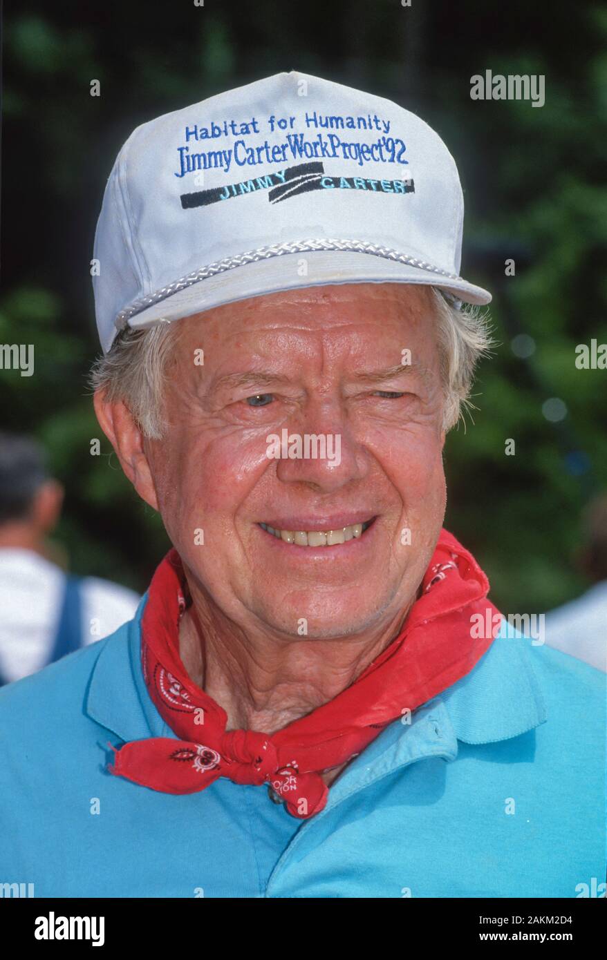WASHINGTON, DC, USA - Le 18 juin 1992 : Le Président Jimmy Carter, Habitat pour l'humanité, projet sur Benning Road. Banque D'Images