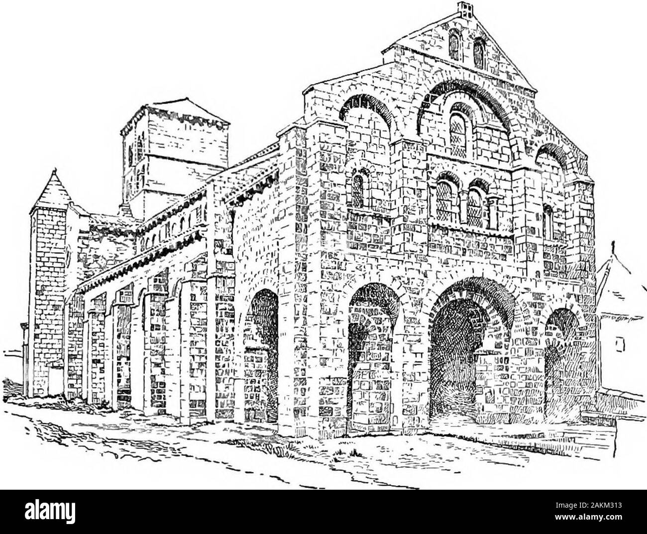 Histoire de l'Europe, ancienne et médiévale : l'homme plus tôt, l'Orient, de la Grèce et de Rome . Fig. 109. Porche nord de la cathédrale de Chartres(xive siècle) Villes médiévales-leurs affaires et les bâtiments 443 III. 656 l'architecture gothique. Bâtiments médiévaux. Presque toutes les buildingshave médiéval disparu dans les anciennes villes de l'Europe. Les murs de stonetown, ne convient plus à notre époque, ont été enlevés, et de la place prise par de larges avenues et de beaux. L'ancien. Fig. 110. Église romane de Chatel-Montagne dans le ministère de l'Allier, France c'est un bâtiment de style roman pur, sans modifications Banque D'Images