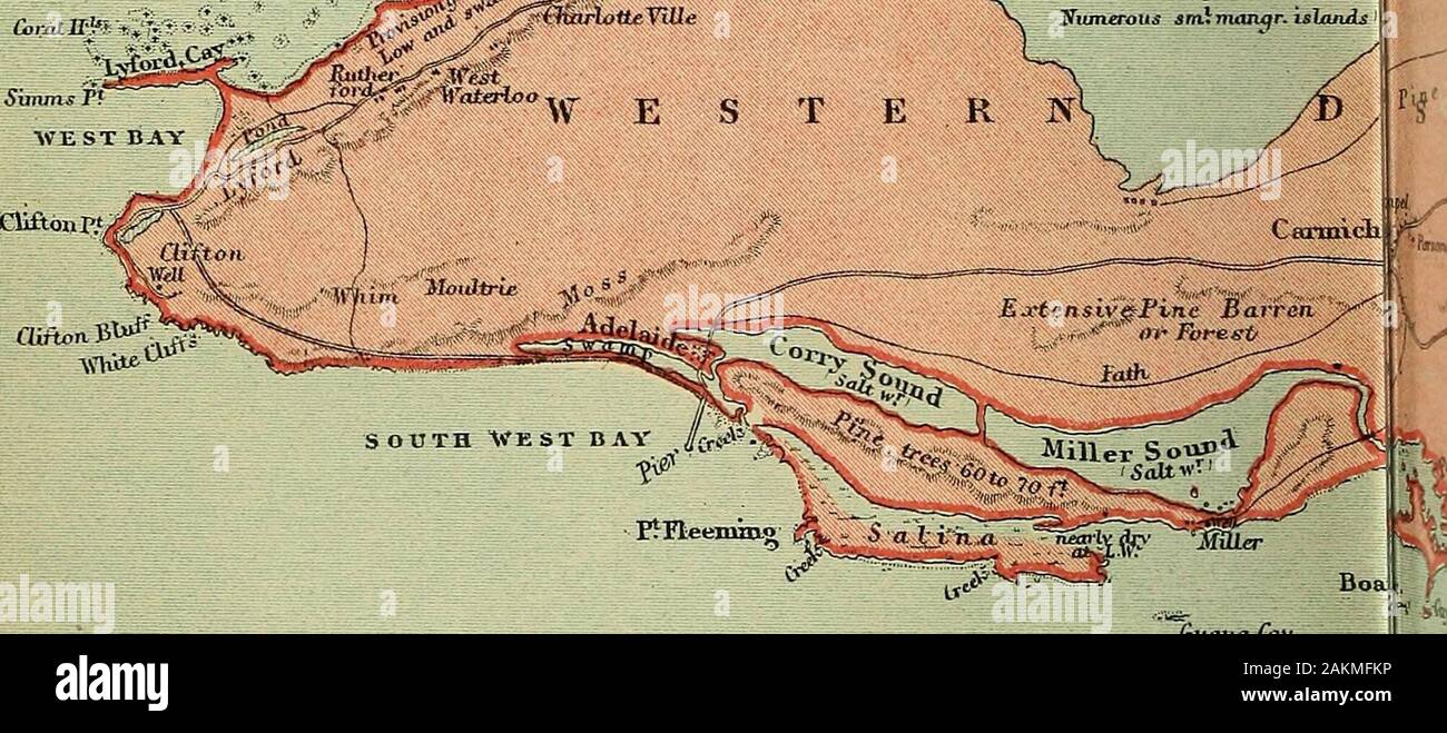 Le guide de poche pour les Antilles, la Guyane, le Honduras britannique, les Bermudes, l'espagnol, principale et le canal de Panama . perated par une société américaine, et un à GovernorsHarbor, Eleuthera. Les moutons s'épanouir à Exuma, et le sel par isproduced l'évaporation de l'eau de la saumure onRagged Île et ailleurs. Coco-nuts, trop allthrough prospèrent, les îles, malgré les ouragans qui occasion-ally sweep sur eux. Les valeurs des principaux articles d'exportation en 1912 wereas suit : Éponges . Bois d'^172 051 . €21,293pommes de pin . 5 175 3 151 des carapaces de tortues Sisal . 66 427 coquillages Banque D'Images