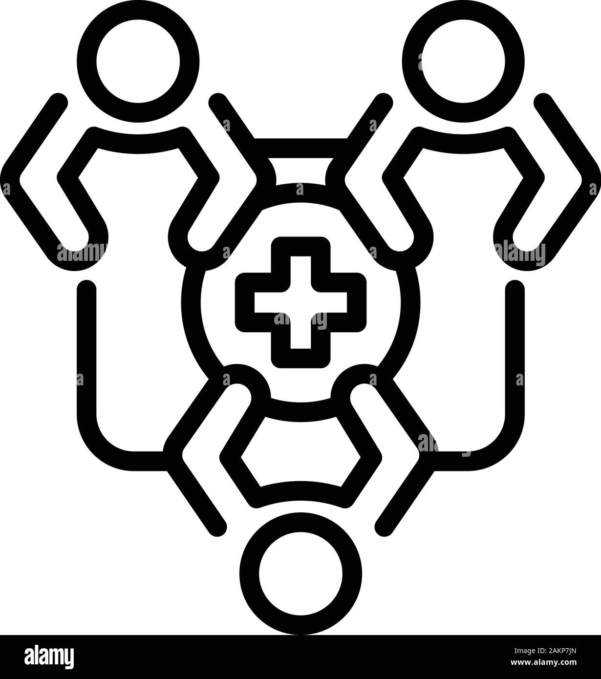 Santé, médecine de famille icône style du contour Illustration de Vecteur