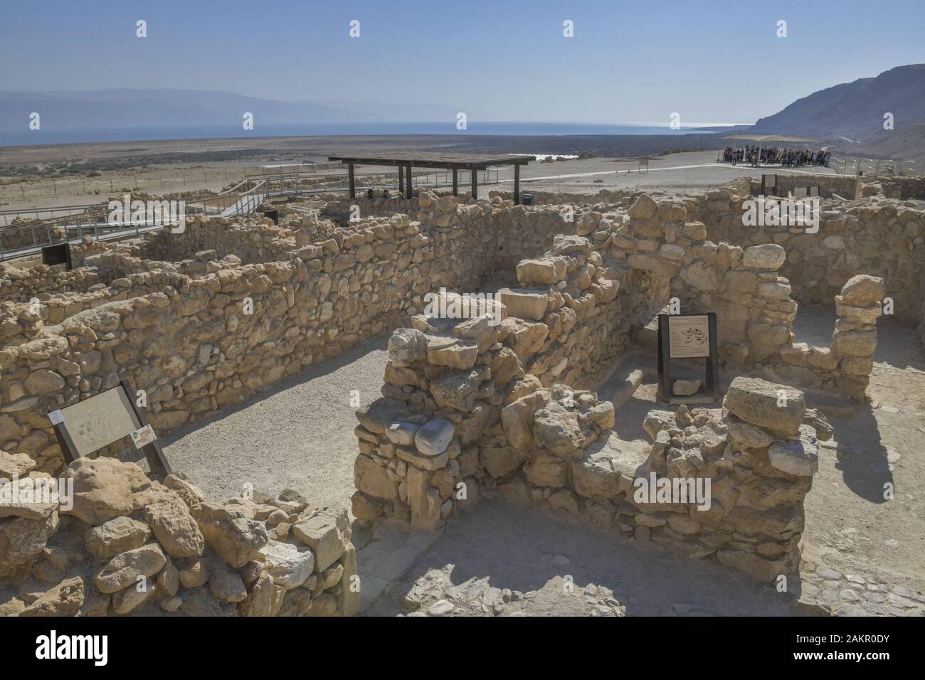 Ruinen, Ausgrabungsstätte Qumran, Israël Banque D'Images