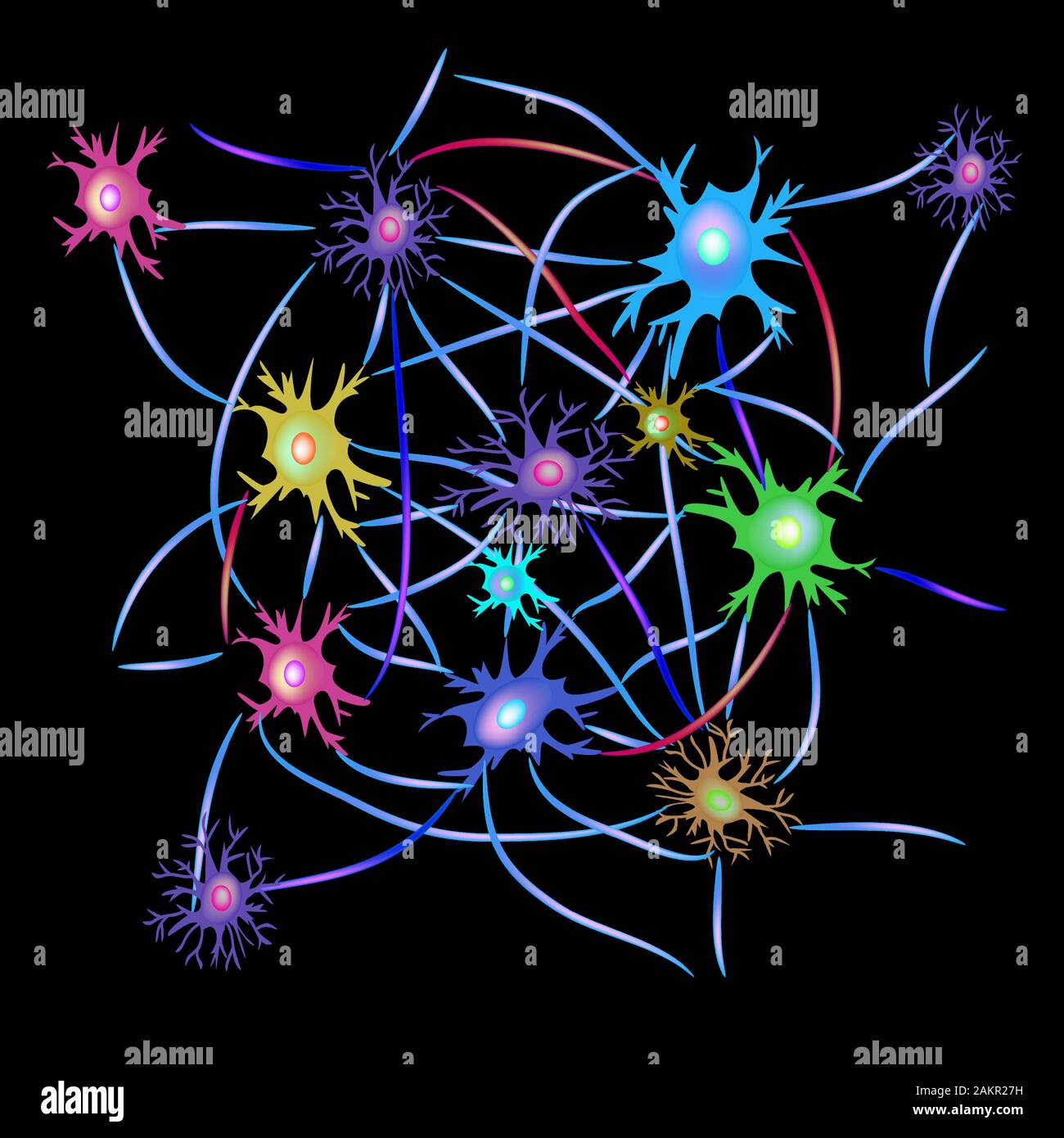 Les synapses des neurones. Arrière-plan de communication neuronale ...
