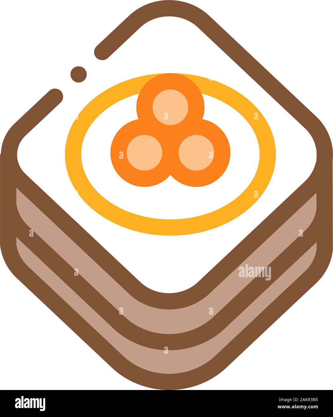 Caviar sur l'icône Contour Vector Illustration crêpe Illustration de Vecteur