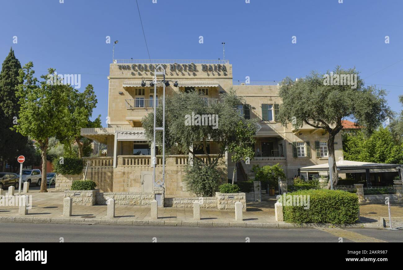 Colony Hotel, Deutsche Kolonie, Sderot Ben Gourion, Altstadt, Haïfa, Israël Banque D'Images