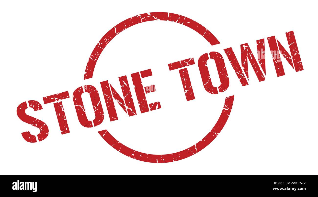 Stone Town stamp. La ville de pierre ronde grunge signe isolé Illustration de Vecteur