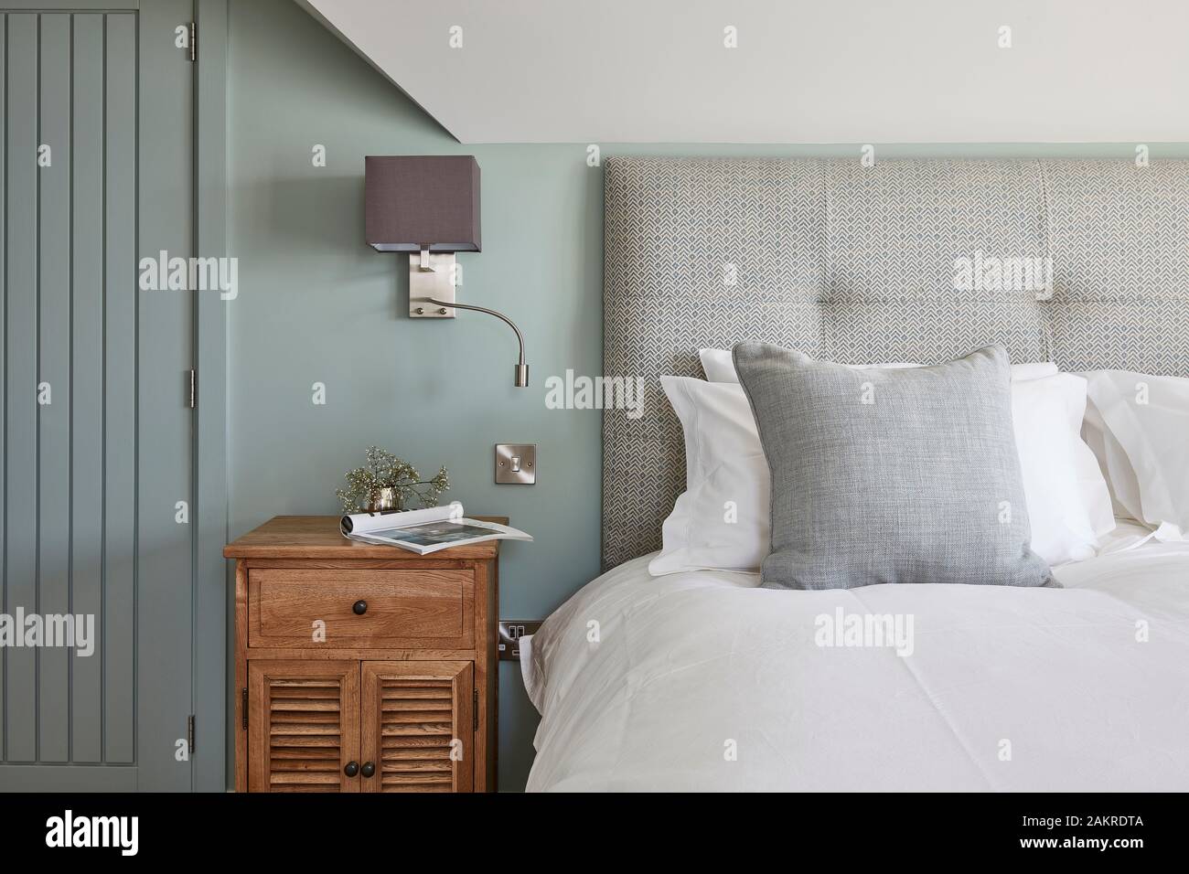 intérieur de la chambre, tête de lit Banque D'Images