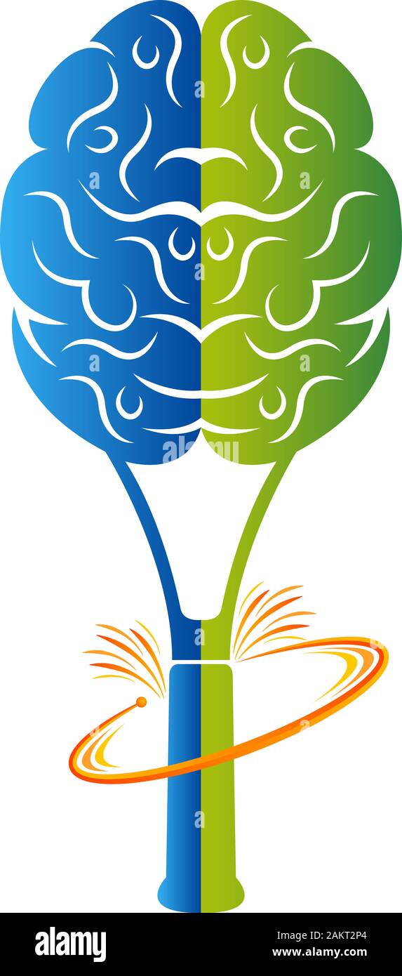 logo de badminton cerveau Banque D'Images