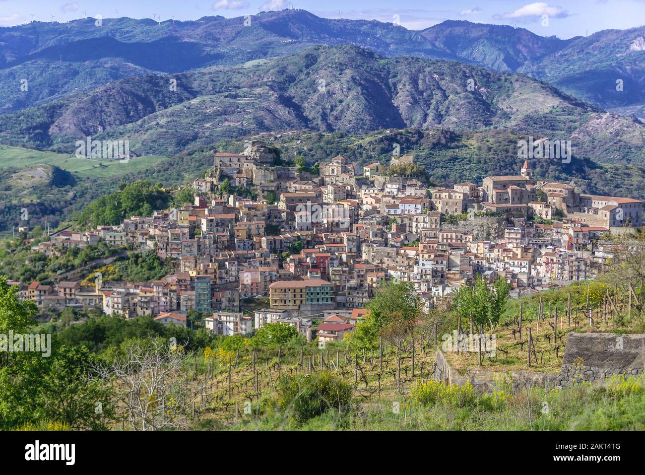 Panorama de Castiglione di Sicilia dans l'agglomération de la ville de Catane en Sicile, Italie du sud Banque D'Images