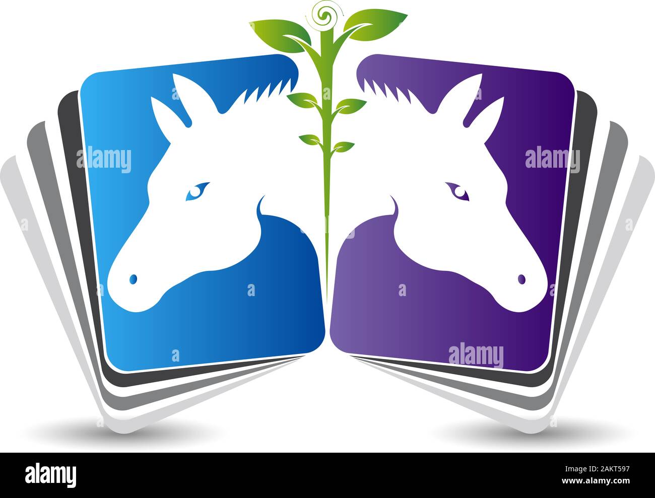 logo du livre de cheval Banque D'Images