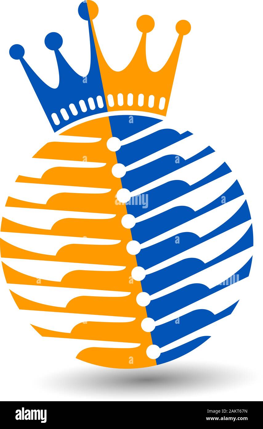 logo crown on globe Banque D'Images