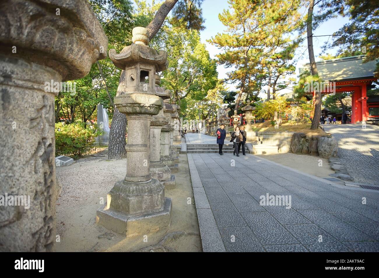 Osaka, Japon - 15 décembre 2019 : Belle scène de Sumiyoshi Taisha, c'est le fameux voyage destinations-ville d'Osaka. Banque D'Images Osaka, Japon - 15 décembre 2019 : Belle scène de Sumiyoshi Taisha, c'est le fameux voyage destinations-ville d'Osaka. Banque D'Images