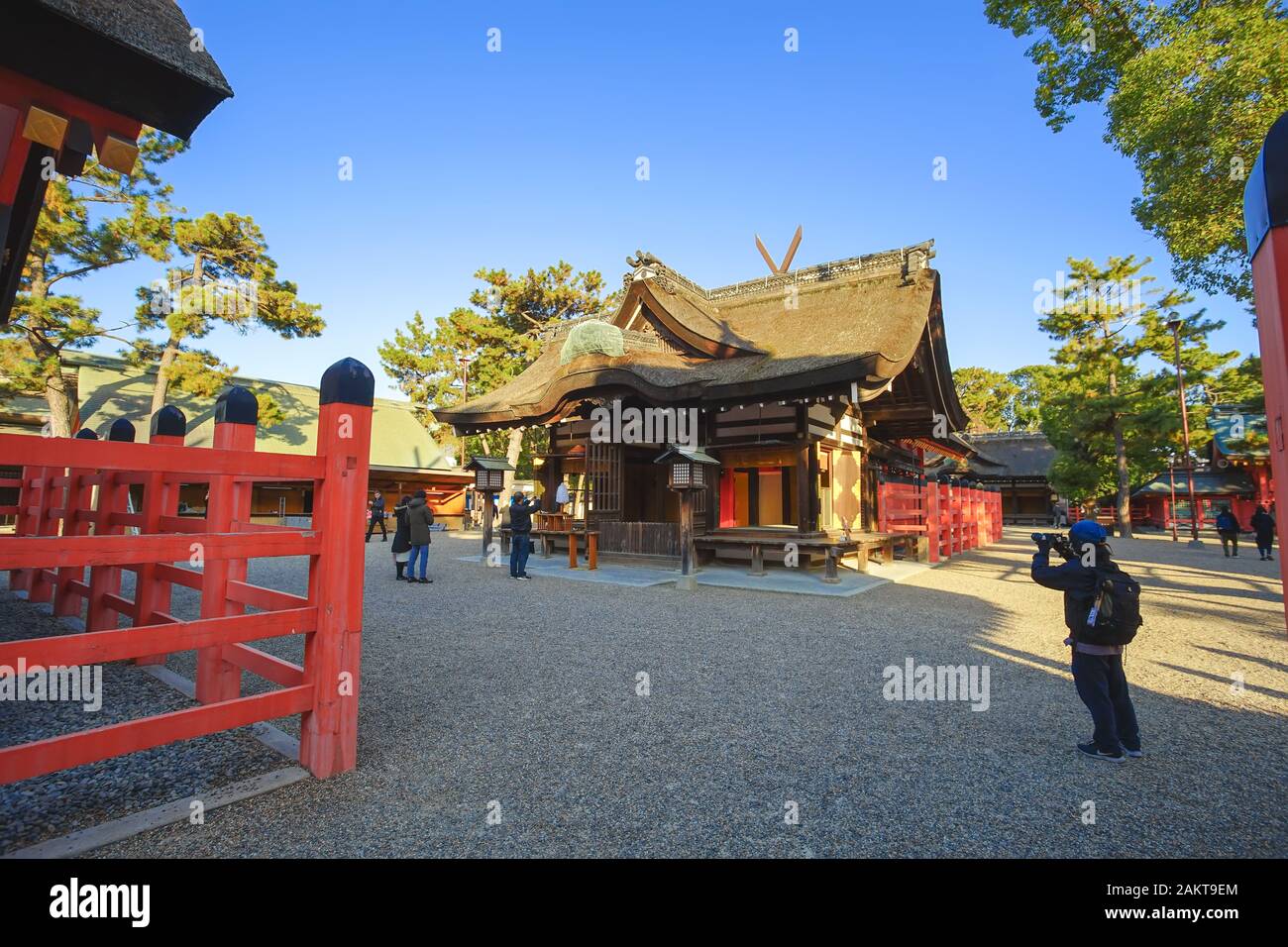 Osaka, Japon - 15 décembre 2019 : Belle scène de Sumiyoshi Taisha, c'est le fameux voyage destinations-ville d'Osaka. Banque D'Images Osaka, Japon - 15 décembre 2019 : Belle scène de Sumiyoshi Taisha, c'est le fameux voyage destinations-ville d'Osaka. Banque D'Images