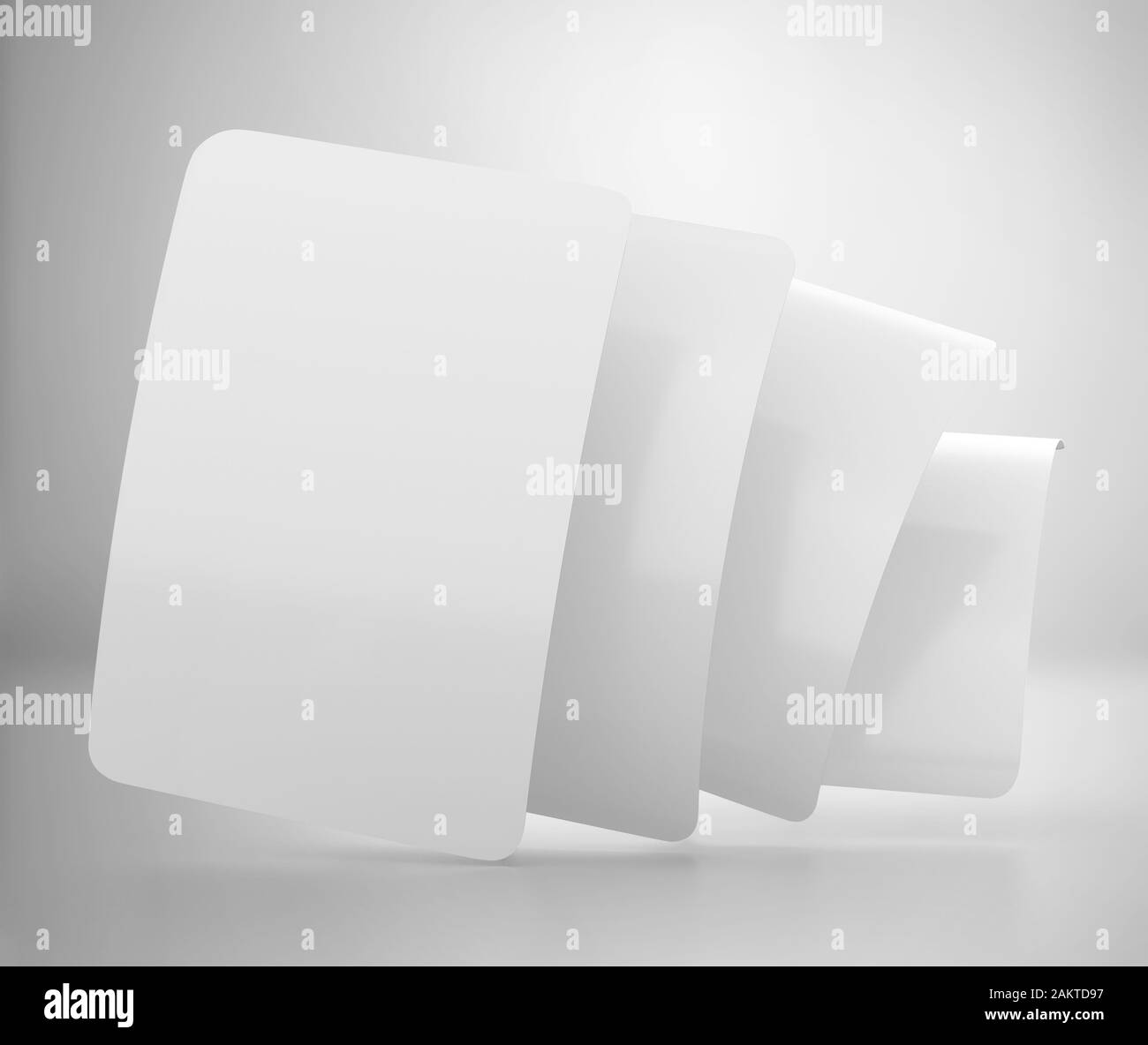 Carte de Jeu blanche vierge, maquette de carte Tarot avec boîte, maquette De jeu Vide, prête pour votre conception, propre rendu tridimensionnel isolé sur fond clair Banque D'Images