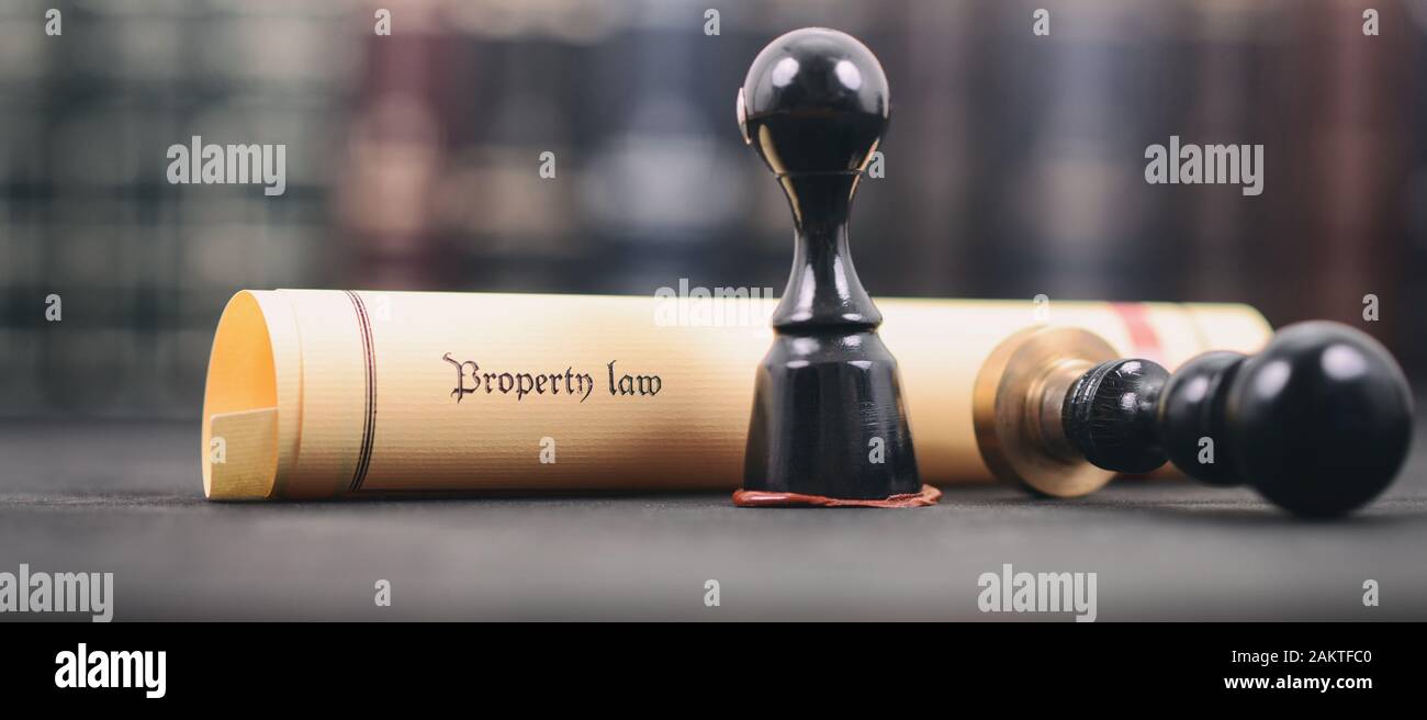 Droit de propriété notaire , joint , concept Légalité, propriété d'un bien, la loi sur le droit de propriété du concept. Banque D'Images