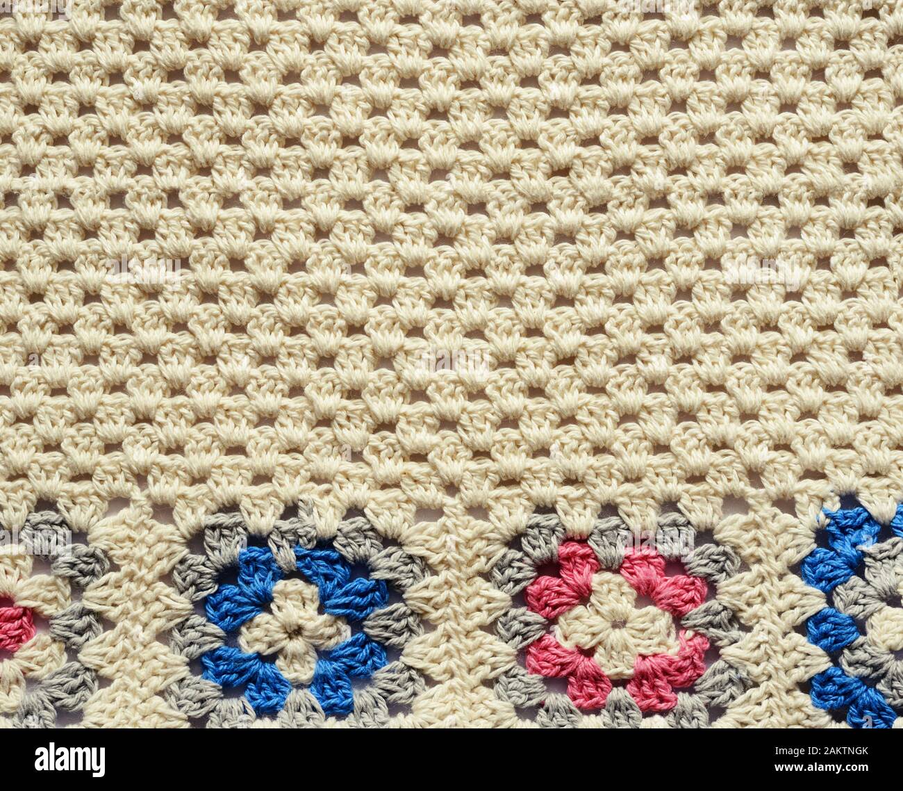 Texture Crochet avec motifs carrés pour les métiers d'arrière-plan Banque D'Images