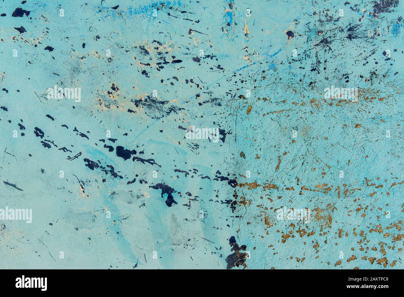 Textuire fond pris sur le flanc d'un bateau peint en bleu Banque D'Images