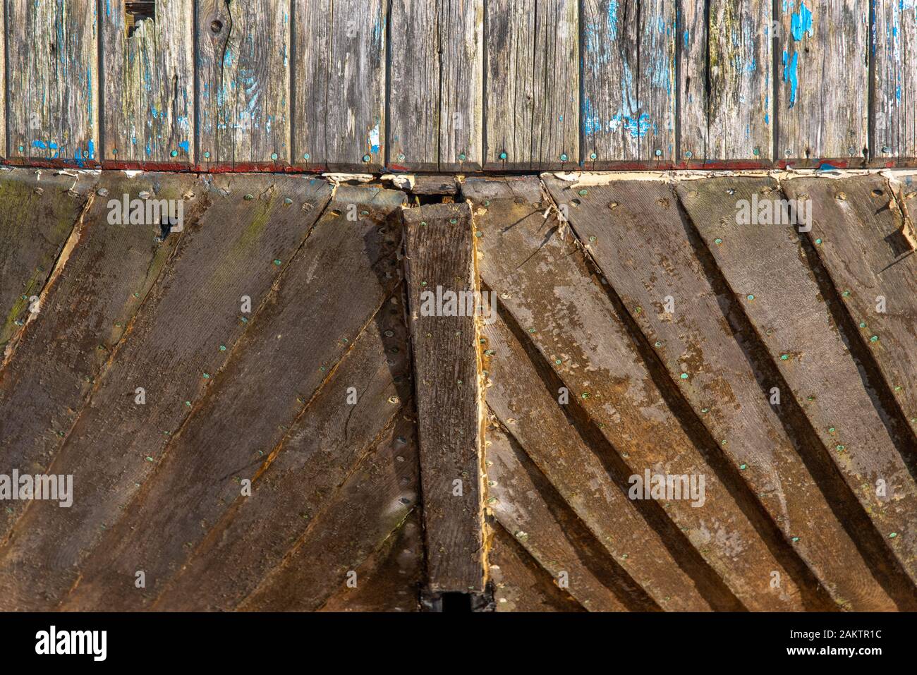 Résumé Vue d'un bateau de pêche au crabe dormeur, Kent, UK. Banque D'Images